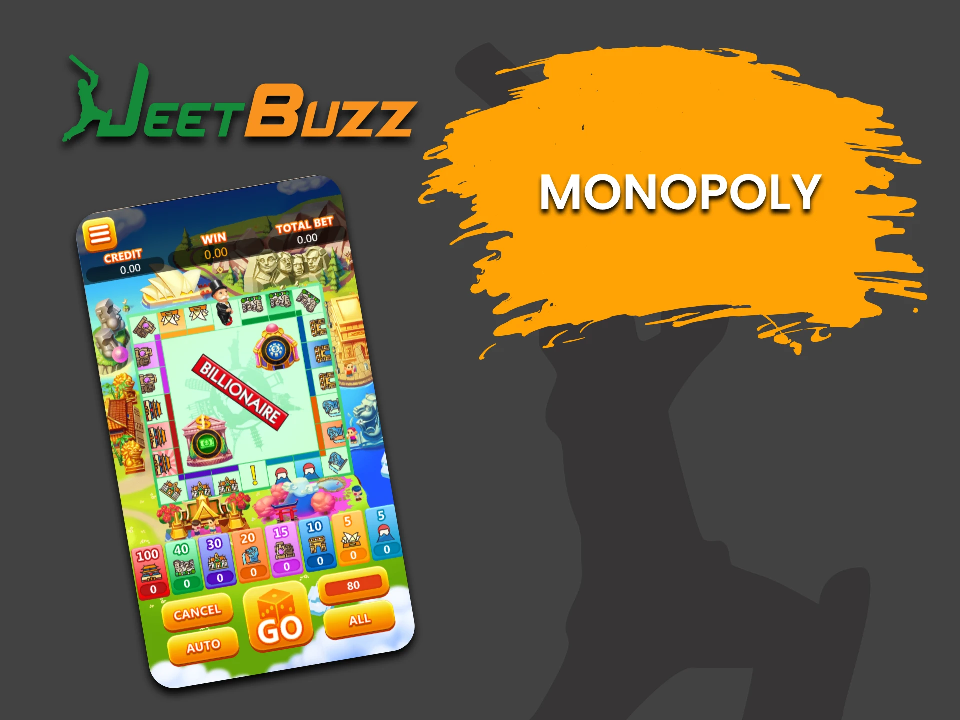 After selecting the Arcade section of JeetBuzz, try playing Monopoly.