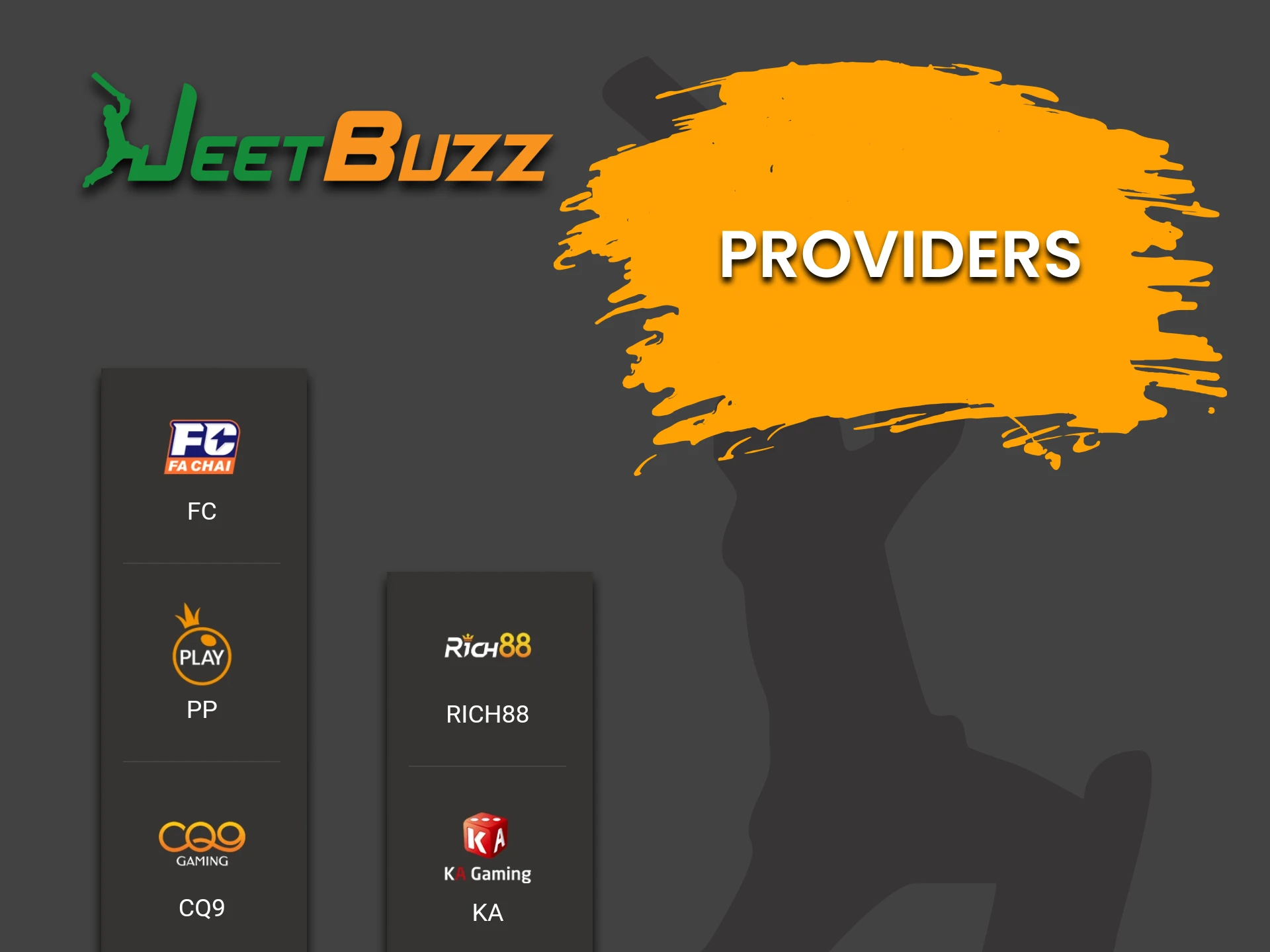 Learn about providers for the Arcade section of JeetBuzz.