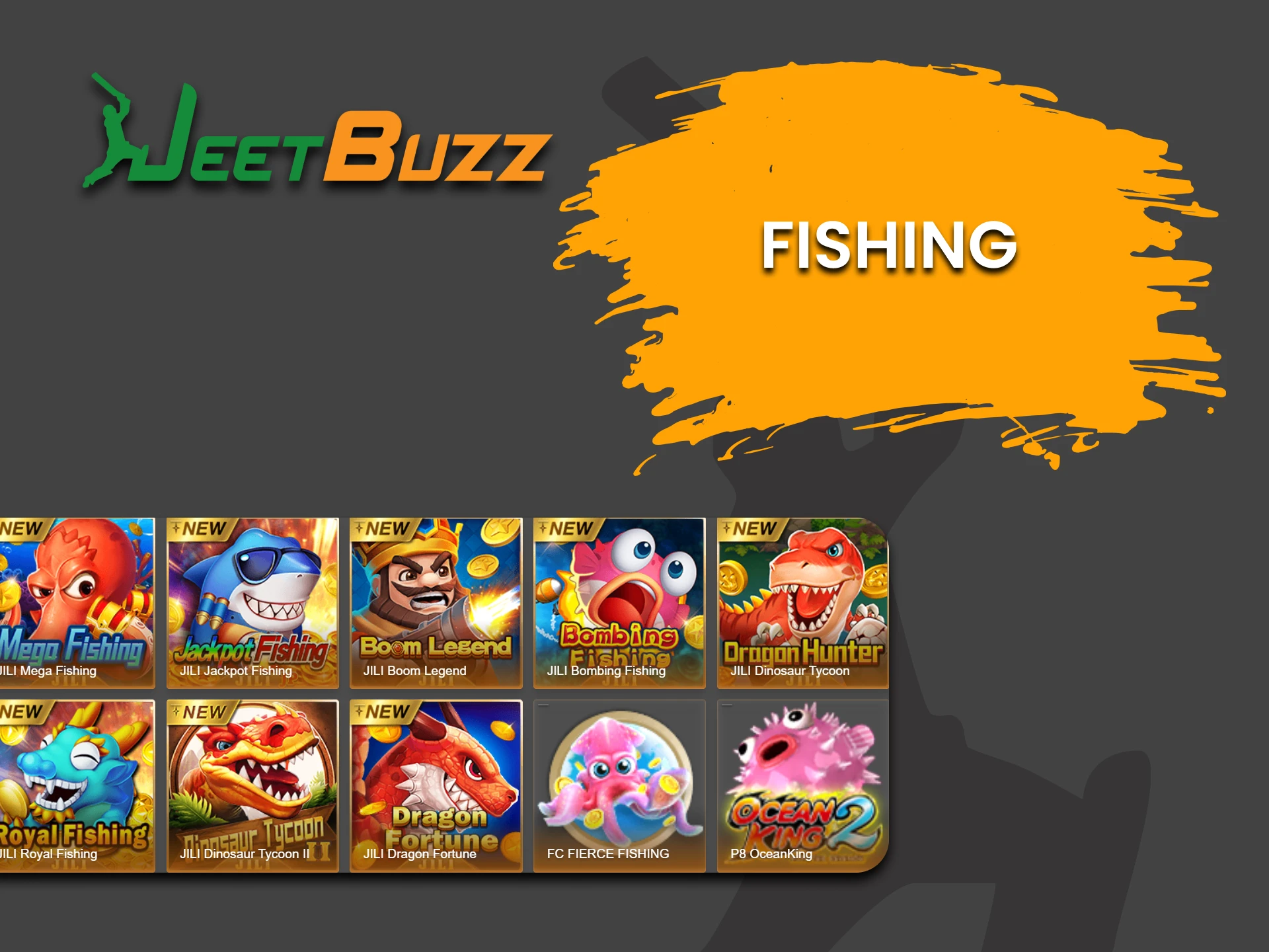Go to the Fishing section for casino games on JeetBuzz.