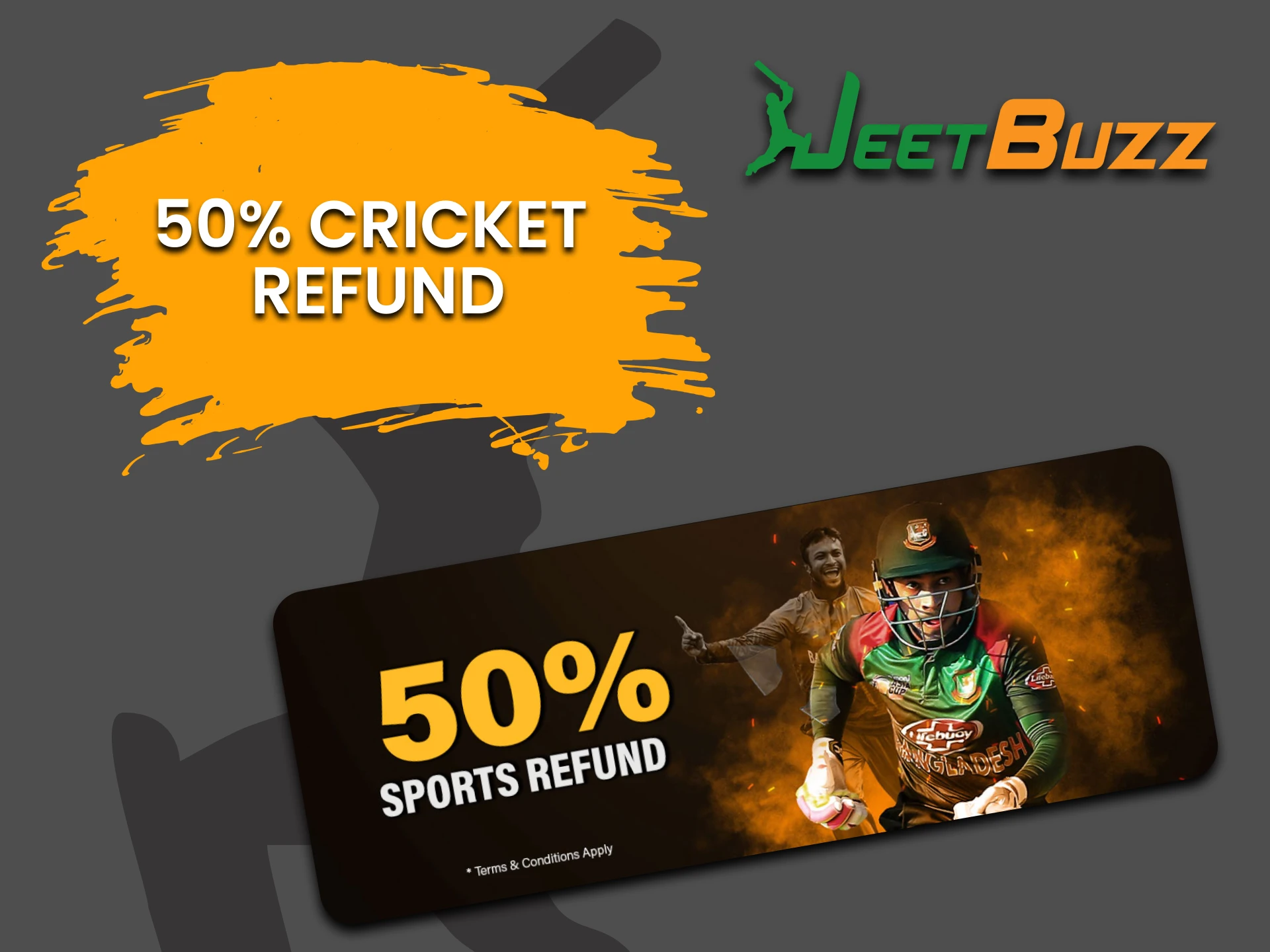 Get a special cricket betting bonus from JeetBuzz.