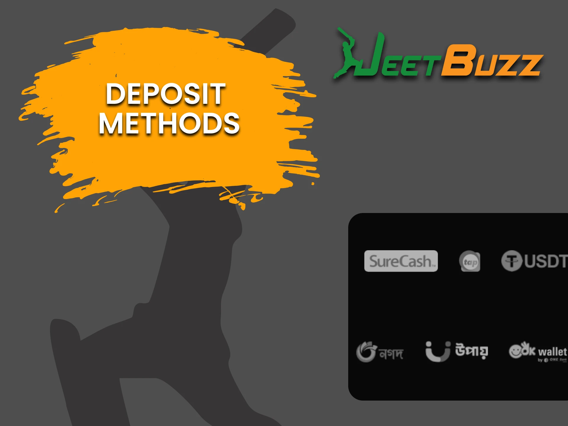 Find out what deposit methods are available on JeetBuzz.