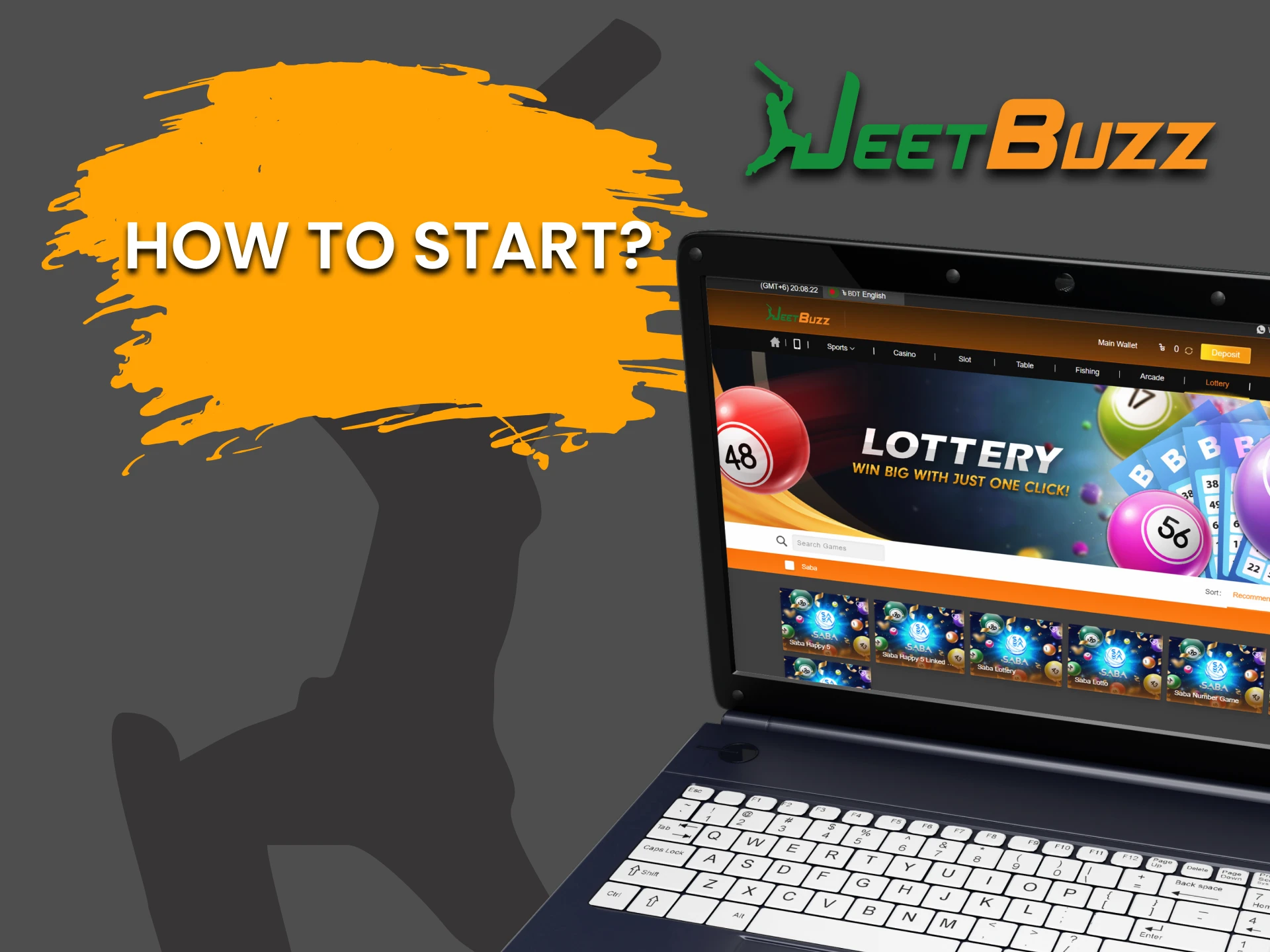 Go to the desired section of the JeetBuzz casino to play Lottery.