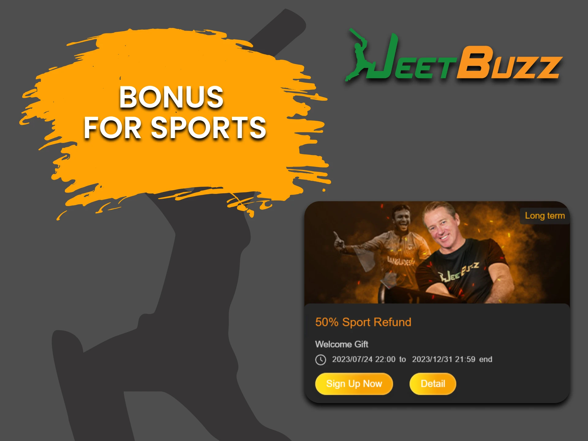 Get a sports bonus when you sign up with JeetBuzz.