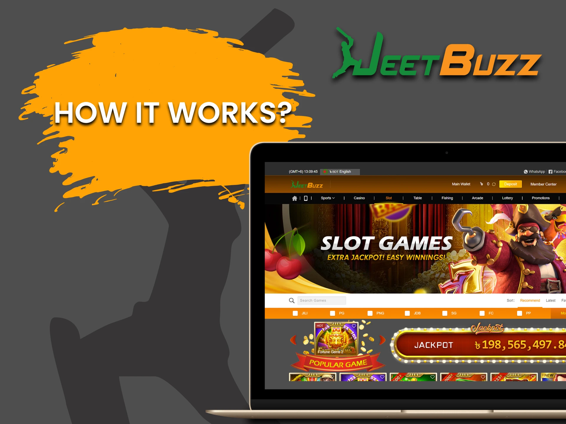 We will tell you how games work in Slots on JeetBuzz.