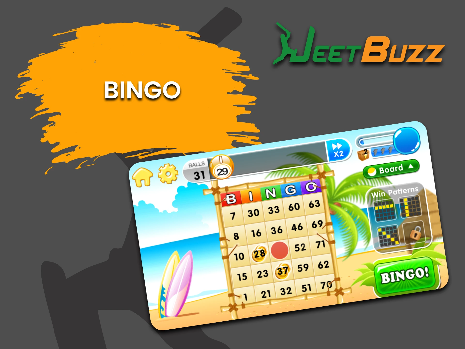 For table games from JeetBuzz, choose Bingo.