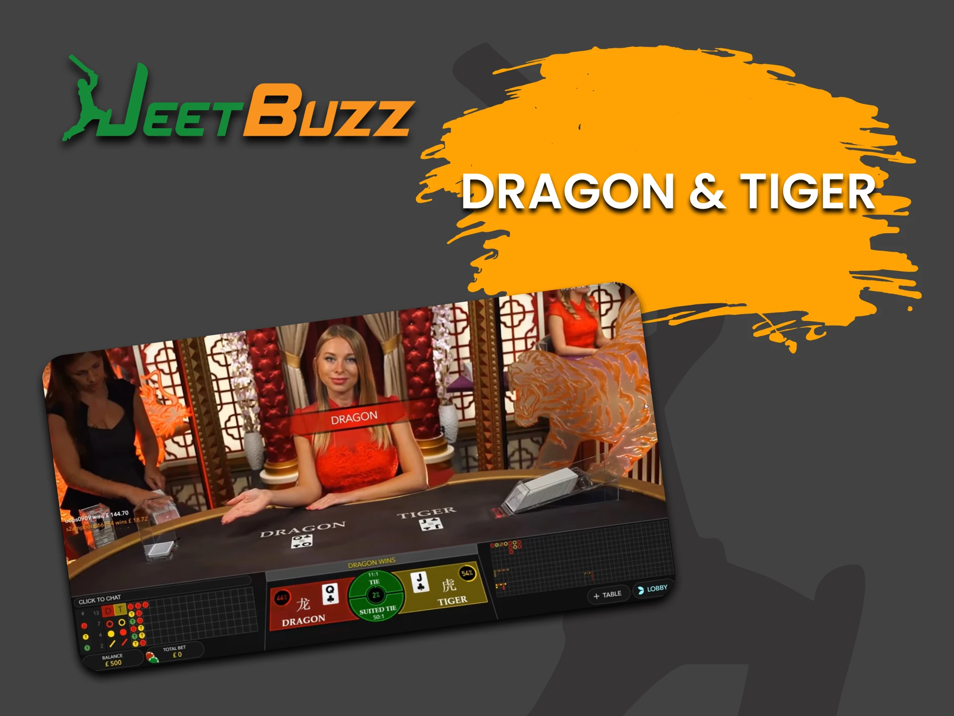 For table games from JeetBuzz, choose Dragon and Tiger.