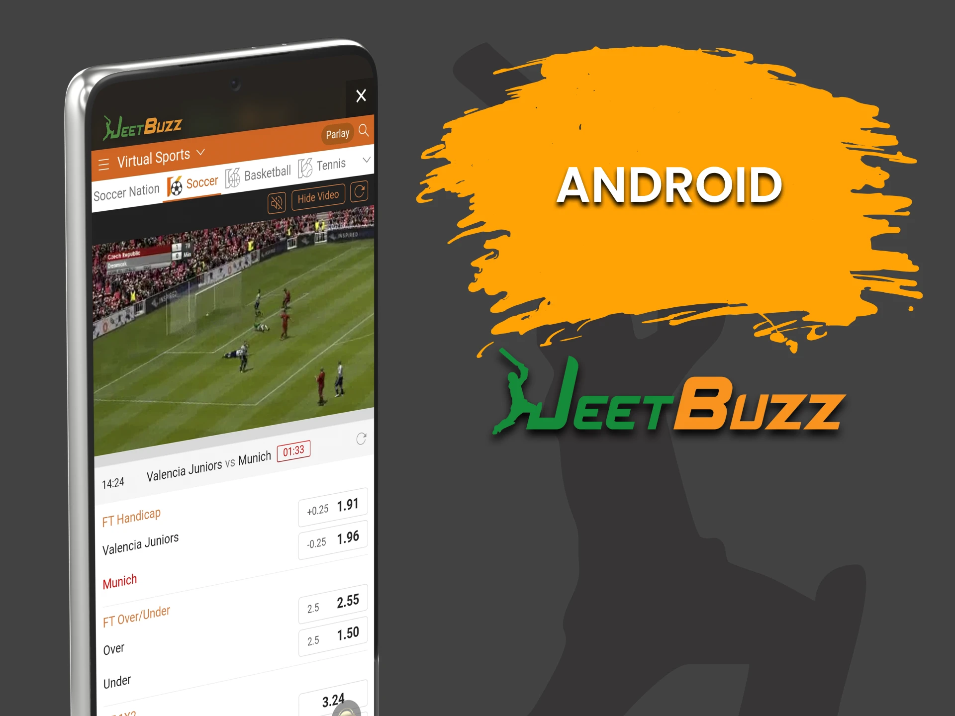 Bet on virtual sports with the JeetBuzz Android app.