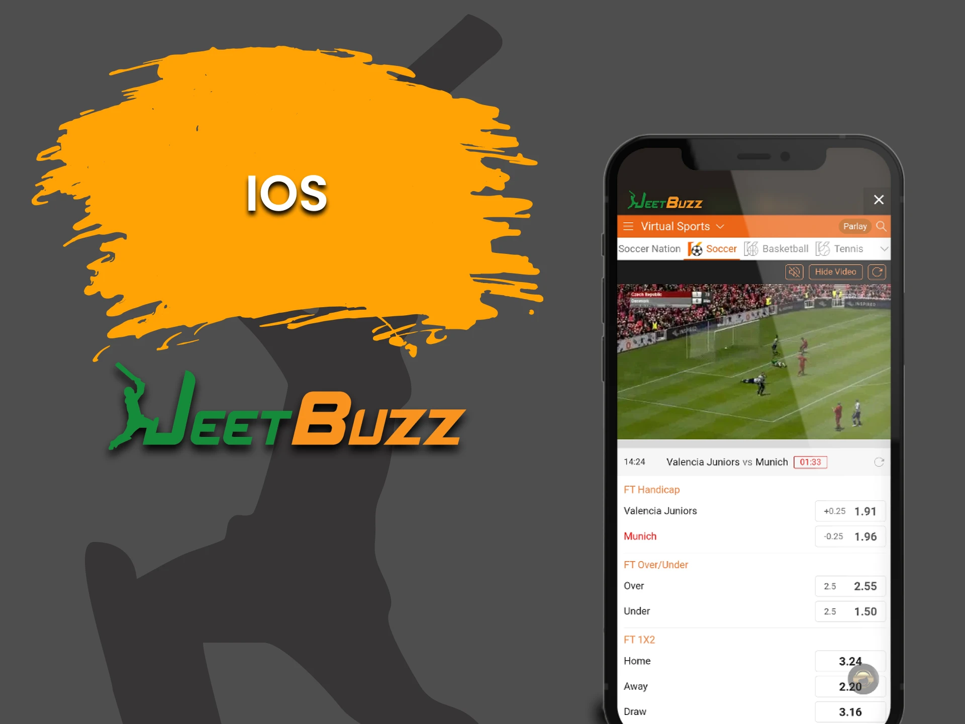 Bet on virtual sports with the JeetBuzz iOS app.