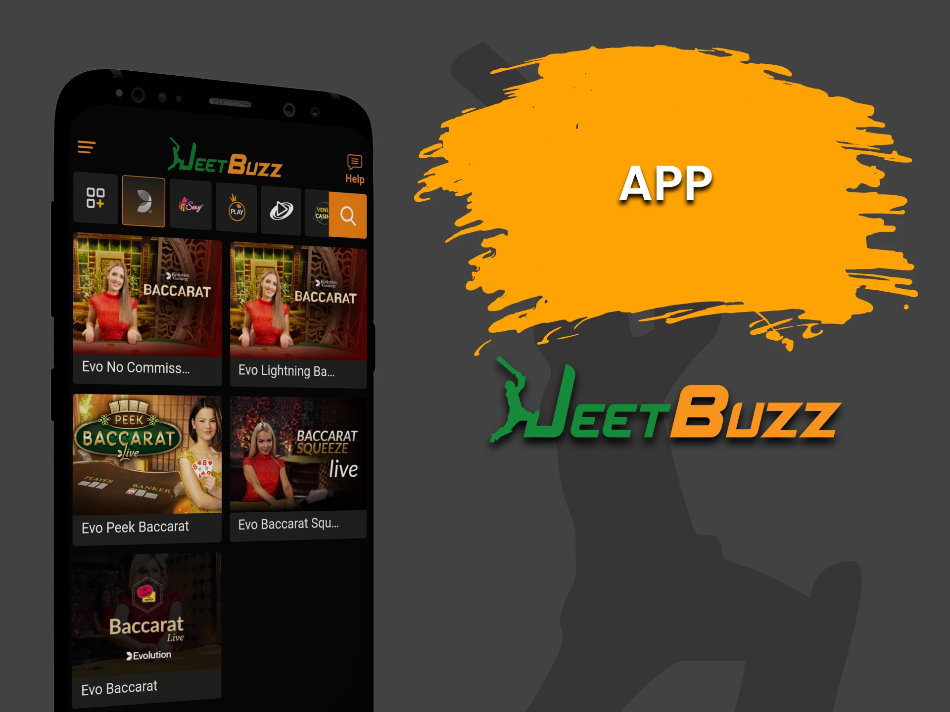 Download JeetBuzz app to play Baccarat.