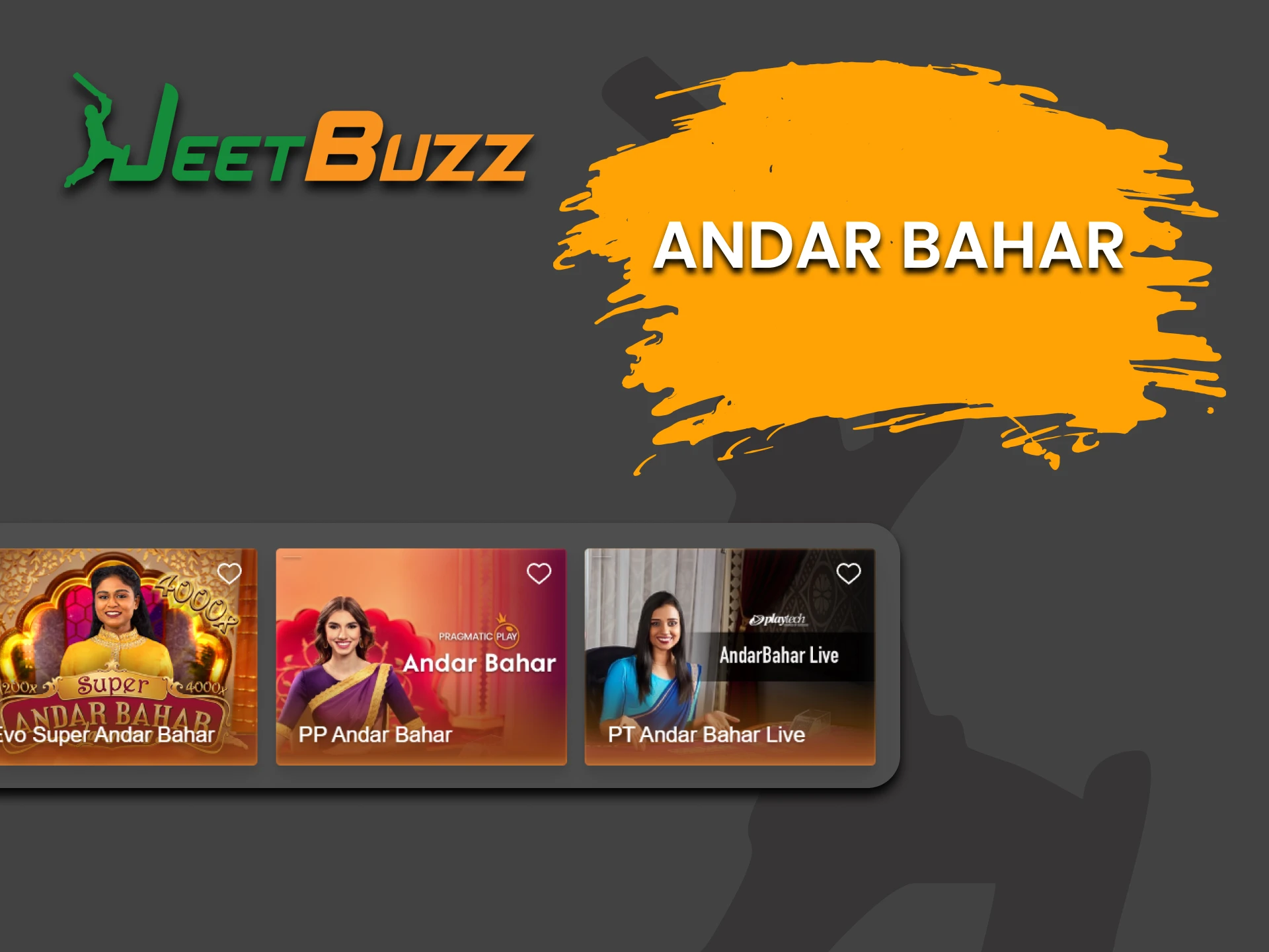 To play live casino on JettBuzz, choose Andar Bahar.