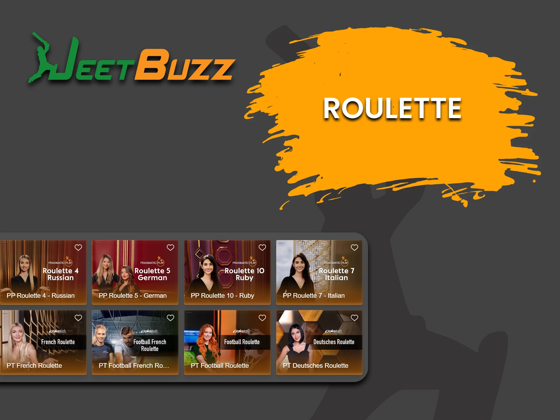 To play live casino on JettBuzz, choose Roulette.