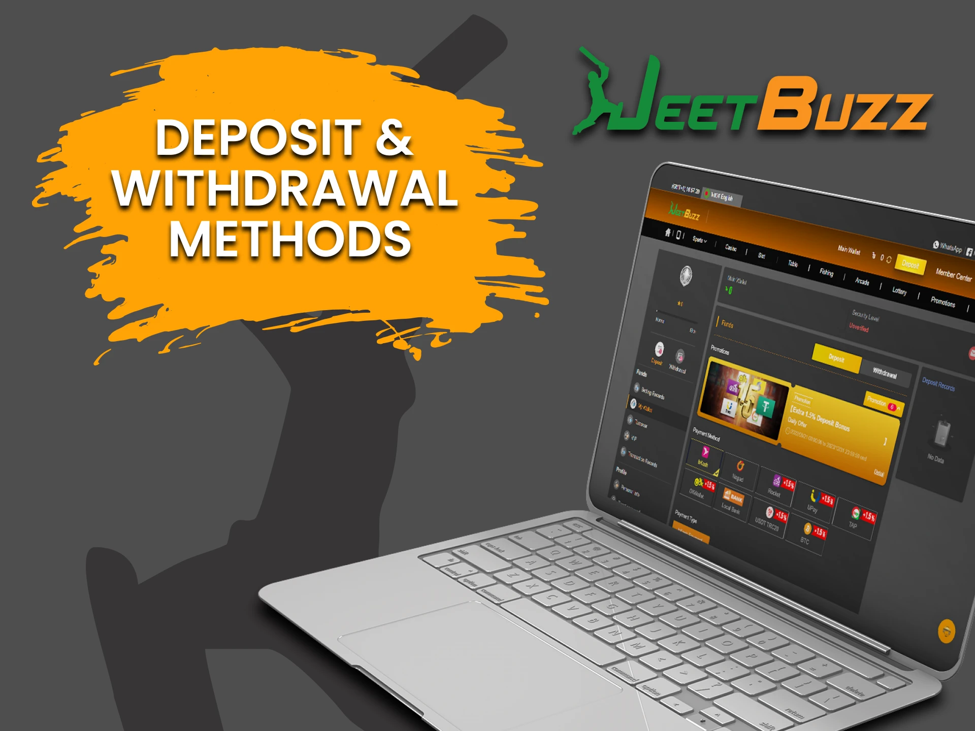 Find out about transaction methods on JeetBuzz for Poker.