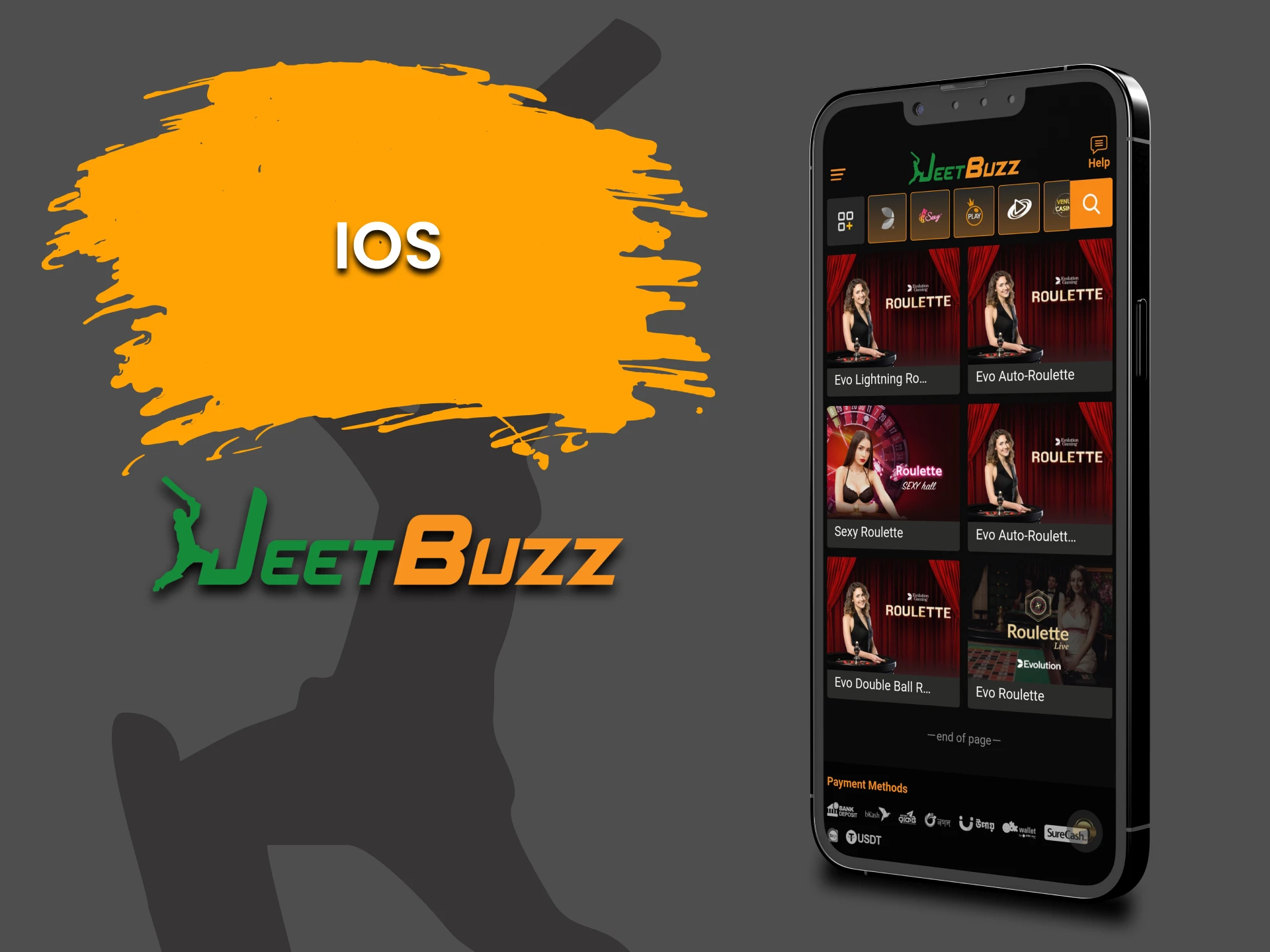 Download the JeetBuzz app to play Roulette on iOS.