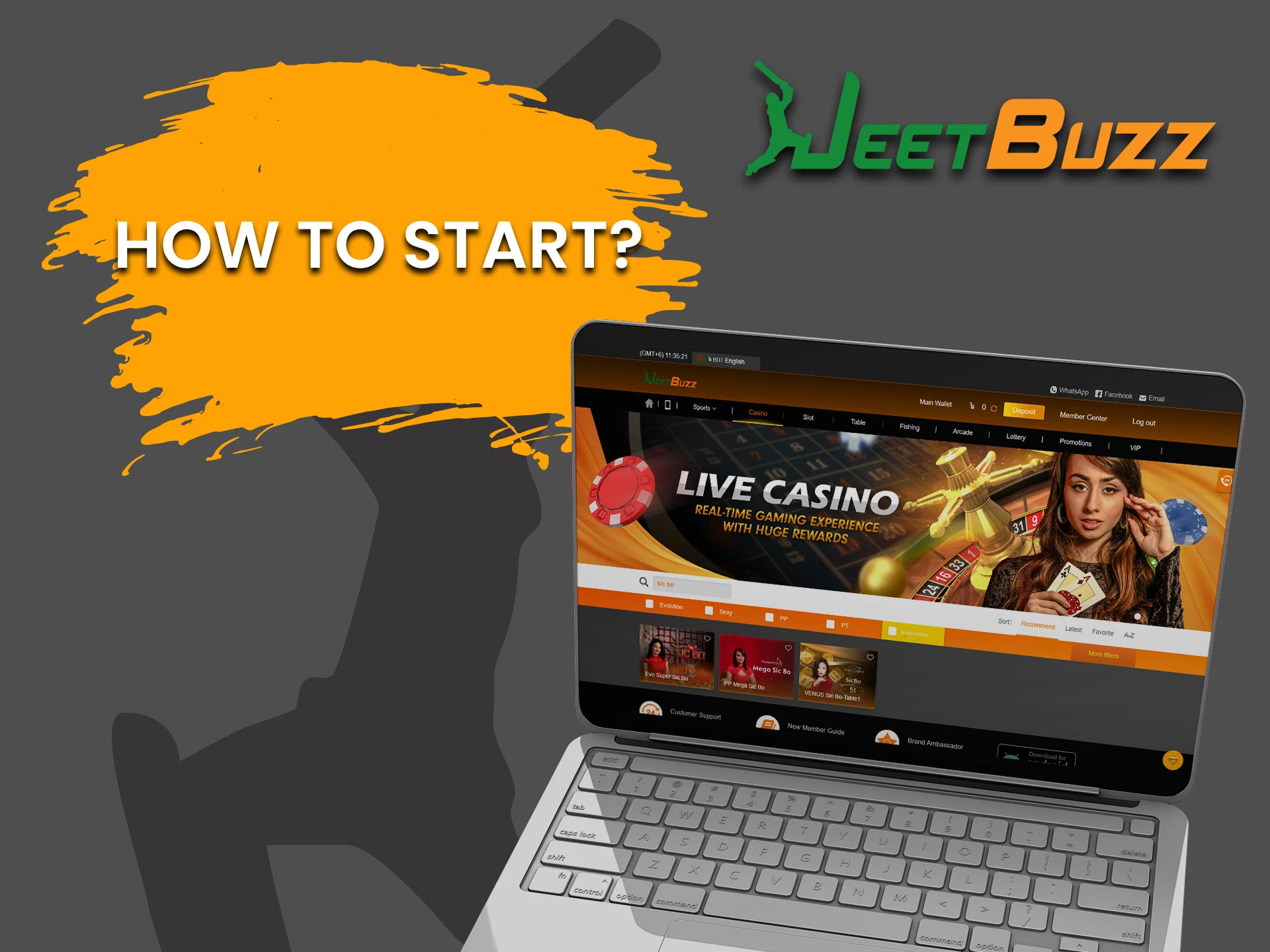 Go to the casino section of Jeetbuzz to play Sic Bo.