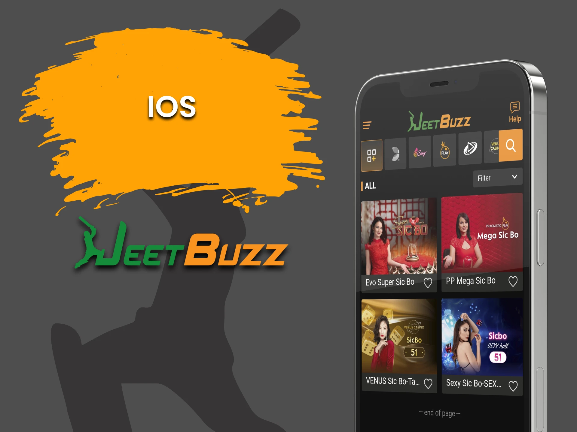 Play Sic Bo via Jeetbuzz app on iOS.